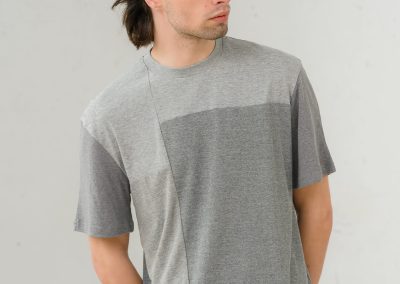tee-shirt gris en coton recyclé
